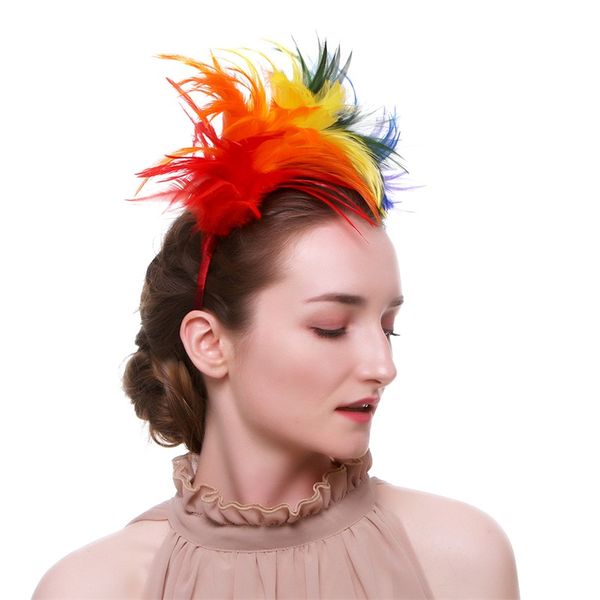 

women feather head band colour brides headwear gift hair hoop opp packing sell well with different pattern 14dx j1