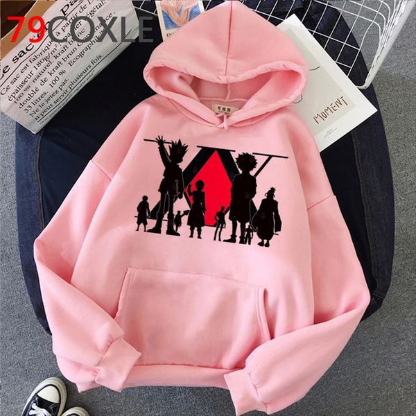 

funny hisoka morow hoodies women kawaii winter streetwear hunter x hunter graphic pullovers hooded anime sweatshirts female, Black