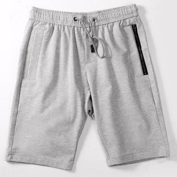 

men's shorts summer 2021 brand designer solid mid elastic waist fitness cotton sweat casual with fake zipper men1, White;black