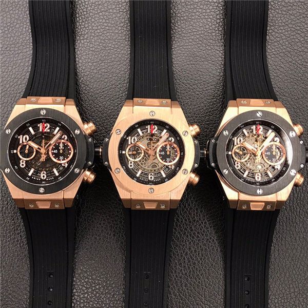 

ta factory big explosion element material chronograph v2 version hub1242 automatic movement chronograph blink and one-key flyback double wei, Slivery;brown