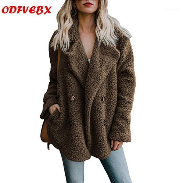 

2019autumn winter warm clothing female jacket plush coat artificial fluffy fleece10 color optional plus sizes-5xl jacket women's1, Black
