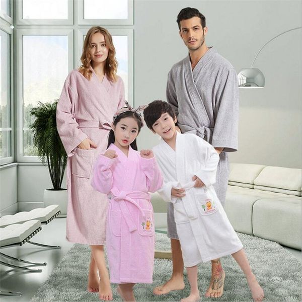 

premium cotton kids hooded bathrobe nightgowns children pajamas for girls bathrobe baby bath robe cotton toweled kids bathrobe 210203, Black;red