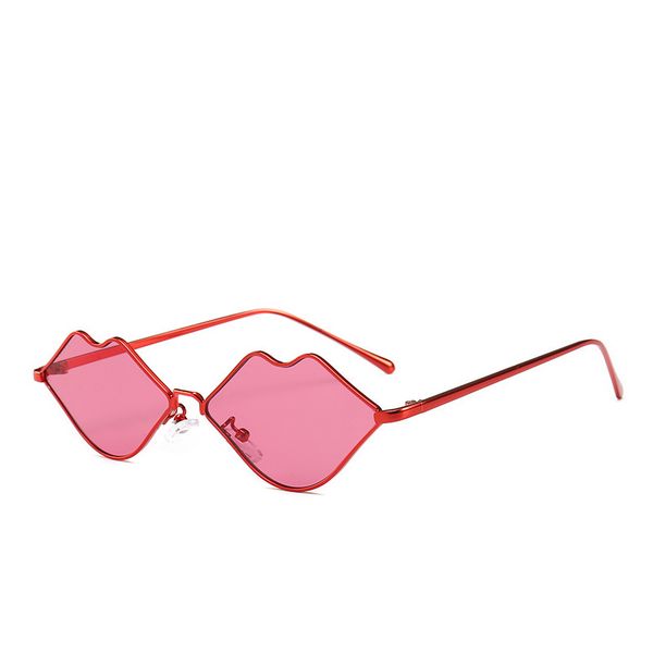

models lips sunglasses female ocean film sunglasses retro round frame male shading fashion trend street shooting glasses, White;black