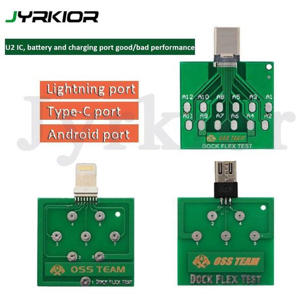 

jyrkior micro dock flex pcb test board for 11 pro max/xs max/8 plus7/6p phone u2 battery power charging dock test tool