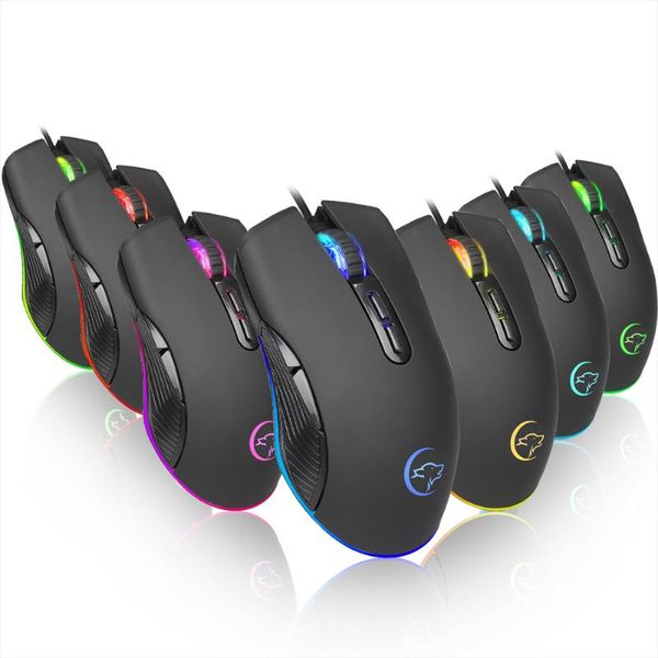 

ywyt wired gaming mouse 4 регулируемый dpi 3200dpi gaming mice с rgb подсветкой эргономичный four light mode мышь для портативных пк