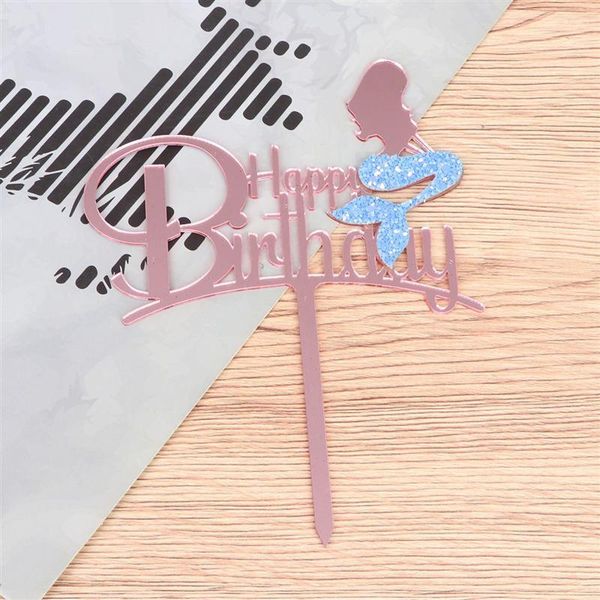 

3шт хвост русалки торт topppers cute birthday party cake decoration десертные украшению девушки с днем рождения торт picks a35 wmtfwl pthome