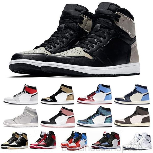 

2020 new arrival jumpman high 1 1s light smoke grey unc mens basketballs shoes designer obsidian south beach sports trainers sneakers lpo2, White;red