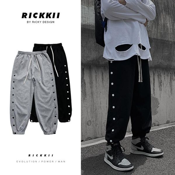 

perth men's casual pants shut sweatpants couples knitted athletic pants autumn korean-style students loose and plus-sized trouse, Black