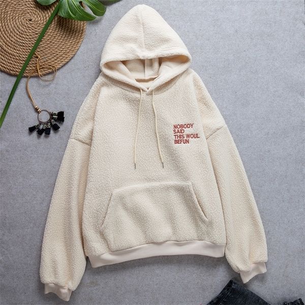 

new women autumn sweet hooded harajuku loose casual pocket hoodies fleece flannel pullover female fall sweatshirt female y200915, Black