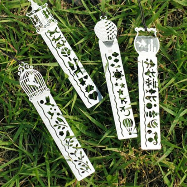 

exquisite metal bookmark ruler cute hollow pattern book mark stationery supplies gift for students children adults reading1