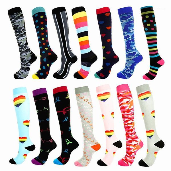 

men's socks 9 colors men professional compression breathable travel activities fit for nurses shin splints flight travel1, Black