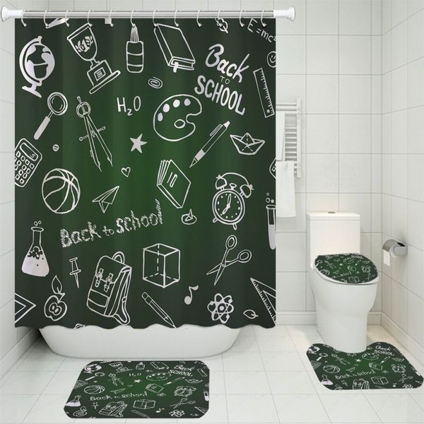 

3d printing shower curtain kit/toilet mat/shower curtain/floor mat/u-shaped mat/non-slip floor mat waterproof shower curtain