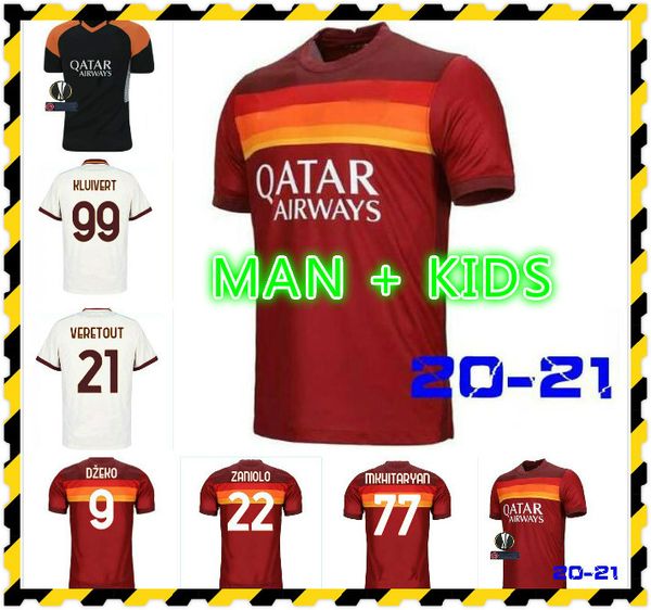 

thai 20/21 как maillot roma perotti dzeko soccer jersey de rossi zaniolo rome totti tapore новые майки футбольные мужчины + детская футболка, Black;yellow