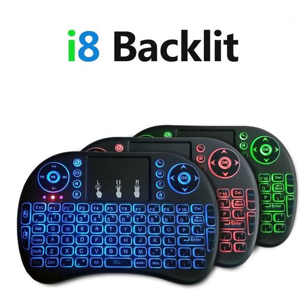 

backlit i8 mini wireless keyboard 2.4g english russian french spanish air mouse with touchpad remote control for android tv box1