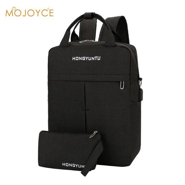 

fashion 2pcs set backpack lapschoolbag for teenage boy girls travel shoulder bag men's backpack mochila clutch shoulder bags