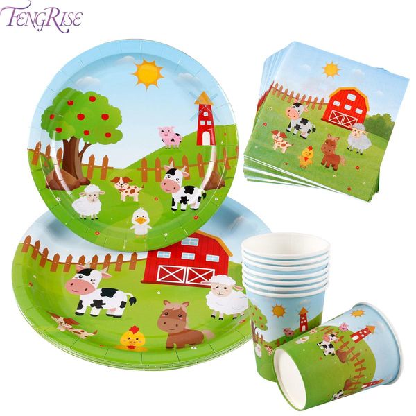 

fengrise farm animal birthday party supplies safari party paper napkins jungle birthday disposable tableware jungle party plate wmttrw