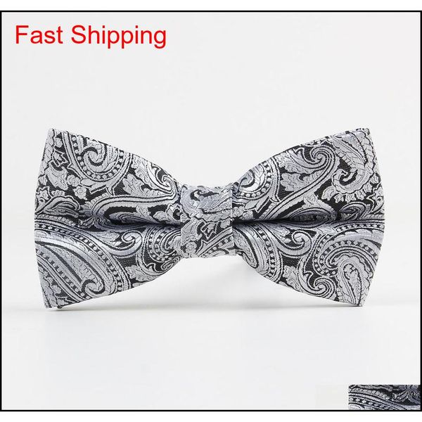 

fashion paisley pattern men's bowtie polyester necktie butterfly cashew flowers bow tie for party wedding c qylxtf new_dhbest, Blue;white