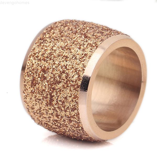 

jewelry 2019 new fashion cluster frosted gold plated stainless steel men women finger rings wholesale lr051, Golden;silver