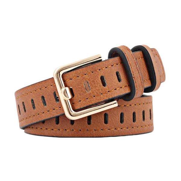 

2020 men women fashion solid color belt new fashion casual wide long porous square buckle imitation leather belt, Black;brown