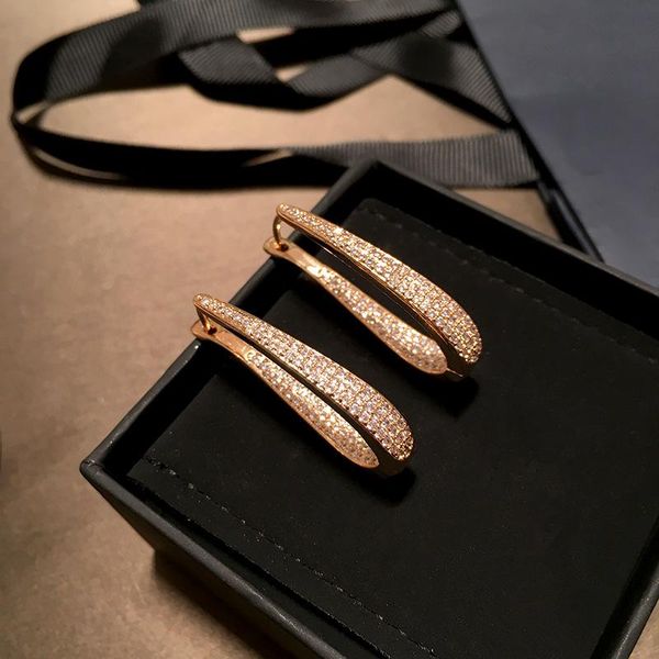 

dangle & chandelier simple zircon oval stud earrings u shaped hollow luxurious fine jewelry for women gold color tassel pendant vintage fash, Silver