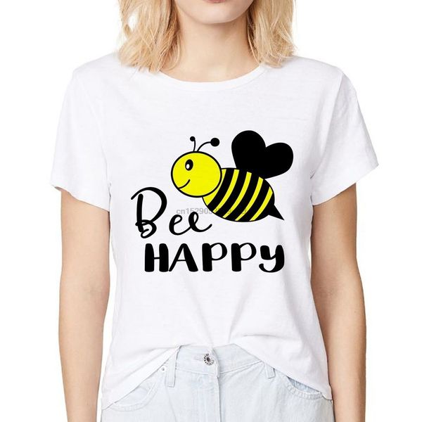 

sweet bee happy cute cartoon t shirt women summer new white casual femme girl kawaii t shirt sport hooded sweatshirt hoodie