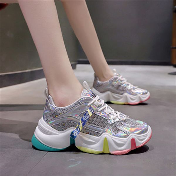 

2021 new women's rainbow shoes, breathable, casual, robust, sporty t7mp, Black;white