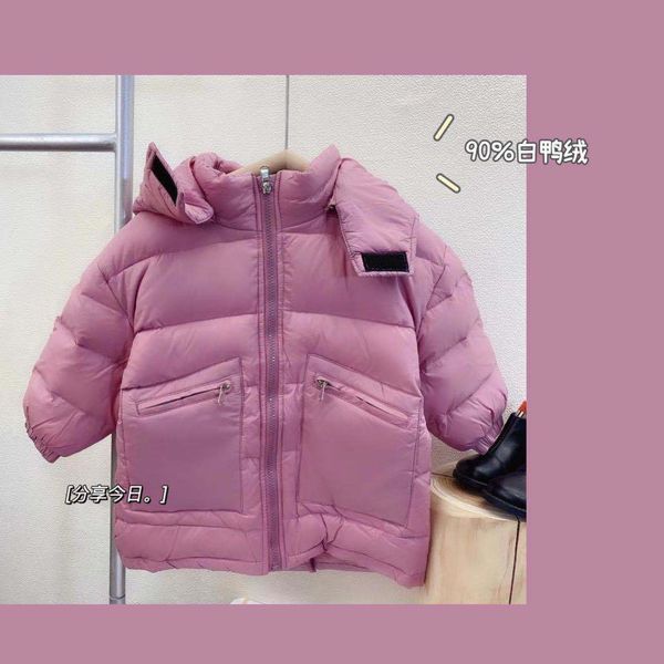 

иностранный стиль куртка 2020 зимней одежды нового ребенка девушки середине длинная белая утка вниз теплое с капюшоном пальто моды, Blue;gray