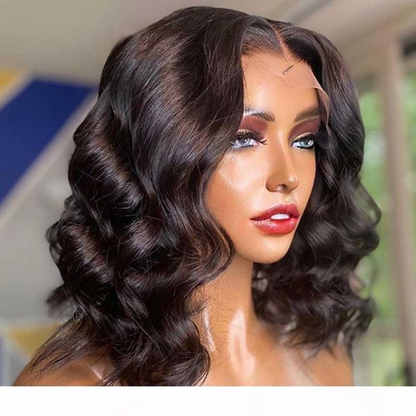 

bob wig lace front human hair wigs 180% wavy body wave lace front wig t part hd transparent wigs remy body wave, Black;brown
