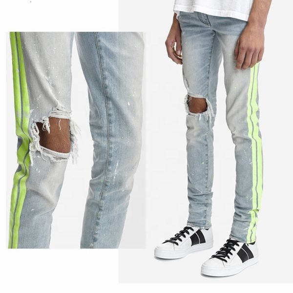

custom fashion track ripped mens skinny jeans oem