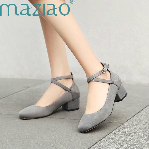

plus size 34-48 new cross-tied women pumps thick high heels party shoes fashion ladies ankle strap dress shoes maziao, Black