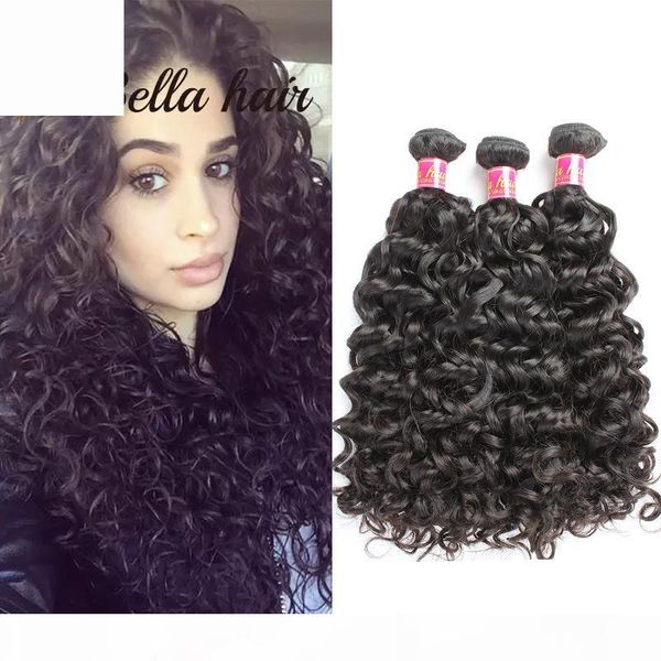 

bella hair 9a brazilian hair bundles quality human hair extensions natural black color water wave 3 bundles human hair weaves