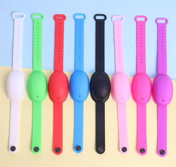 

no-wash hand sanitizer alcohol gel dispenser bottle +sile wrist bracelet set portable bangle for hand wash bbyopl nana_shop, Silver