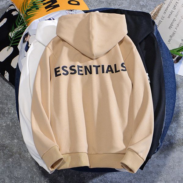 

high street trendy men's sweater hooded autumn and winter plush hooded coat men's wear of god's sweater is loose, Black