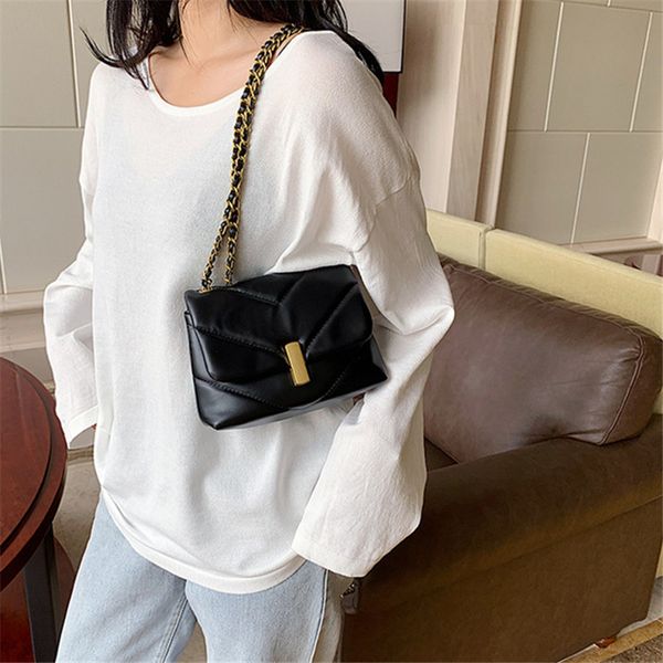 

women's bag for woman brand original design western style ladies bag 2020 new joker texture chain shoulder messenger