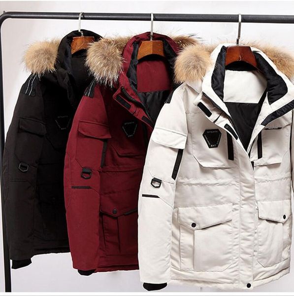 

2020 марка men зима 90% белая утка вниз куртка конструктора женщины zipper короткого капюшон зима теплых пальто, Black