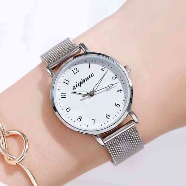 

2022 brand women watches ultra-thin luxury quartz watch fashion ladies clock stainless steel waterproof calendar week wristwatch, Slivery;brown