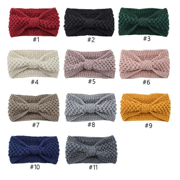 

winter knitted crochet bow wide headband elastic headbands turban for women girls knitting wool hairband warmer hair accessories q jllwqg