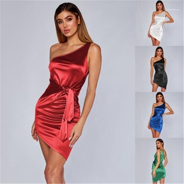 

package hip dress sleeveless dress females designer solid color casual short dress women one-shoulder slim skirt summer fashion sexy, Black;gray