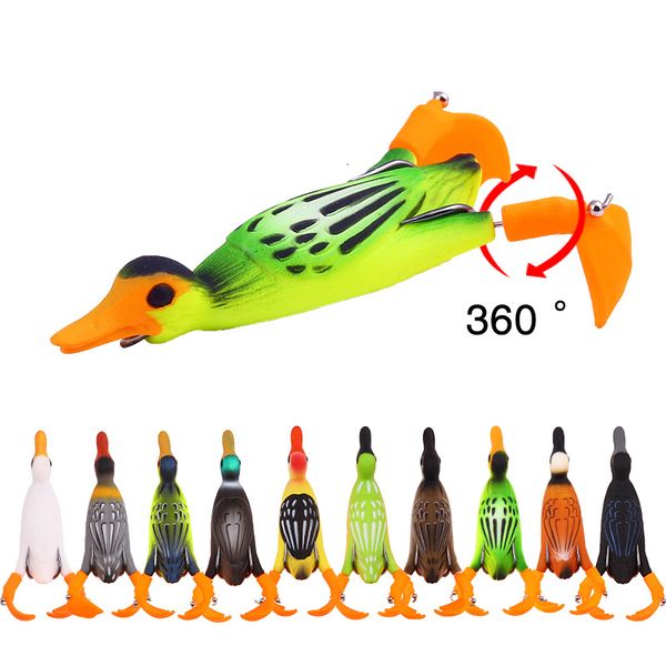 

1pcs silicone lures 9.5cm 12g ater wobbler bait lifelike duck pesca isca artificial crankbait fishing lure propeller duck