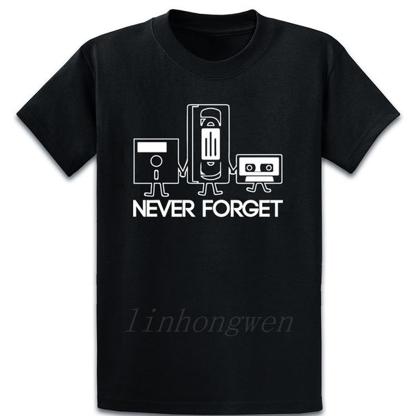 

never forget funny floppy disc vhs cassett cool summer breathable design short sleeve homme size over size 5xl sweatshirt hoodie t shirt