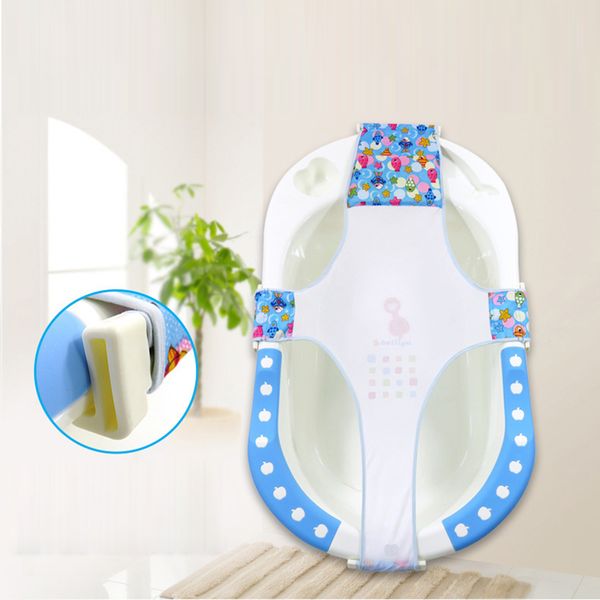 

adjustable infant bath seat net cotton cross type folding mesh bathing bathtub shower hammock support sling bed baby care summer 201019