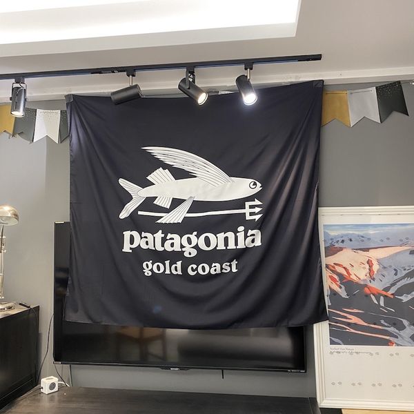 

chao brand han chao ins same mountain bata letter printing hanging cloth decorative tapestry patagonia, Black