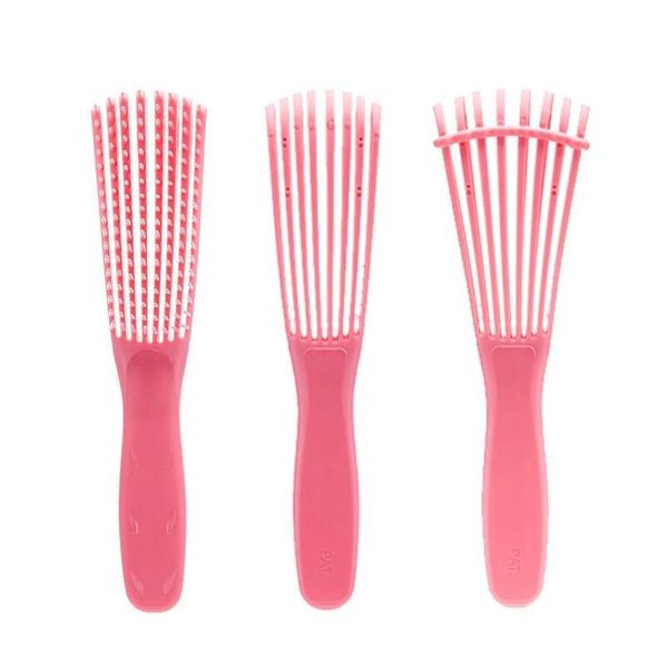 

mint green/pink hair brush scalp massage comb women detangle hairbrush comb health care reduce fat bbytjn, Silver
