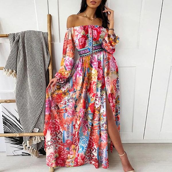 

long sleeve slit hem print chest wrap dress dress dress 8p9i9, Black;gray