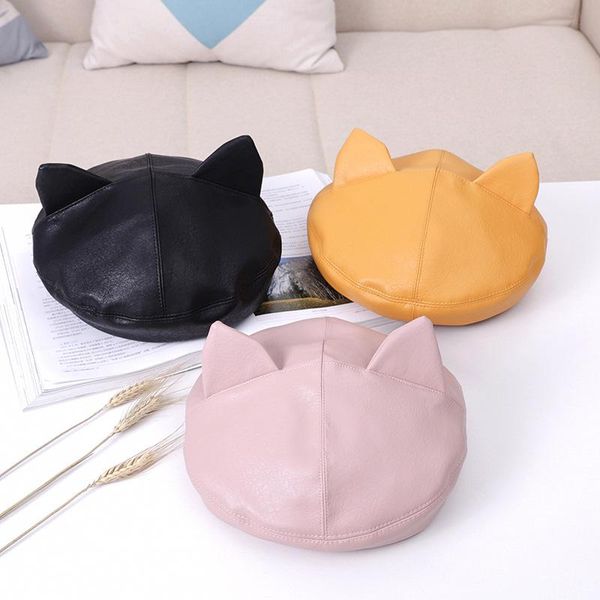 

cat beret hat, Blue;gray