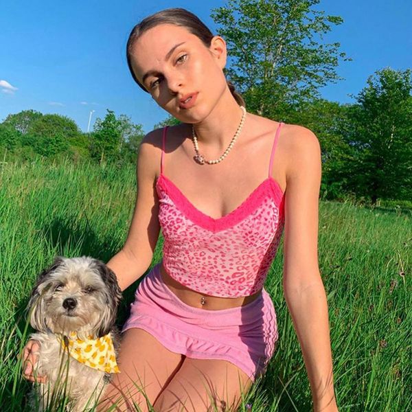 

lace patchwork e girl y2k women summer backless v neck short camisole casual spaghetti strap solid camis cuteandpsycho, White