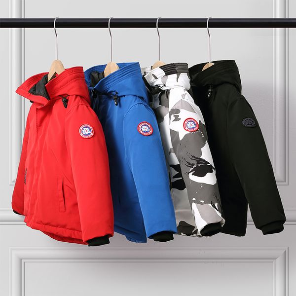 

new style geese in autumn winter the same kind of down jacket for children, boys girls, thickened children's, middle and large, Blue;gray