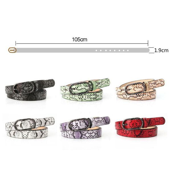 

women imitation leather waistband snake pattern belt vintage pin buckle, Black;brown
