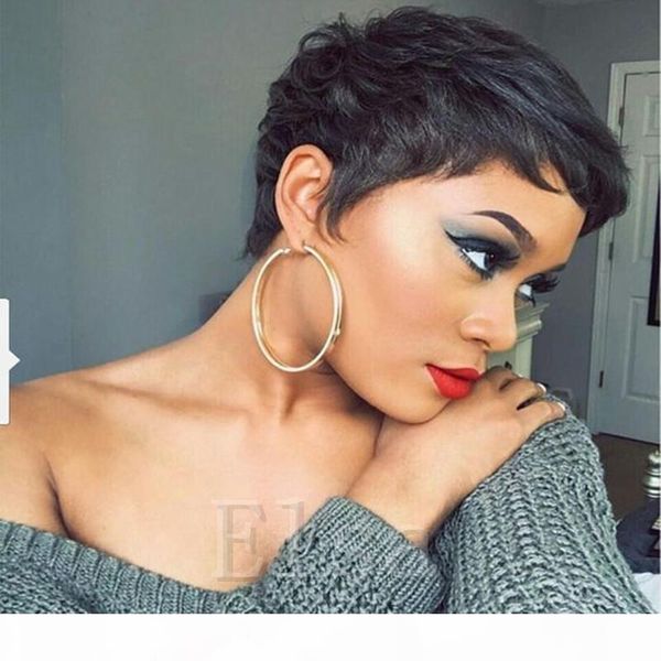 

100% human hair full lace wigs glueless lace front wigs with baby hair natural wave brazilian peruvian human hair wig for black women, Black;brown
