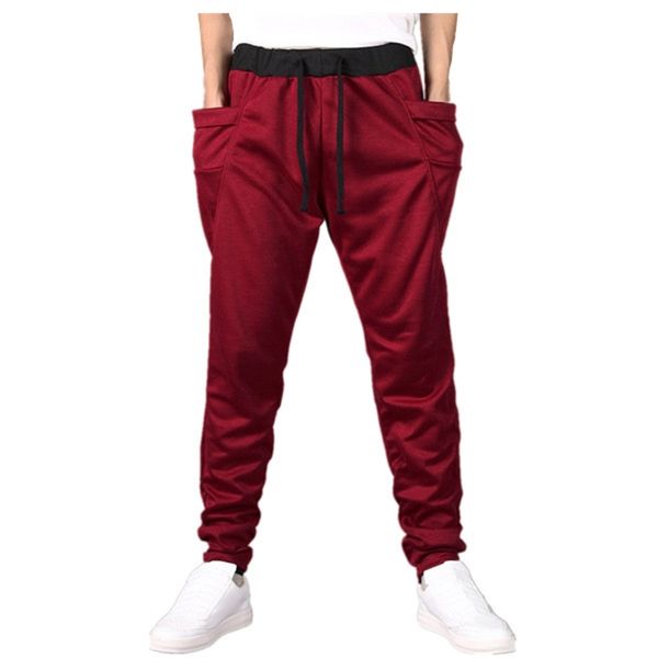 

new sale mkass brand mens print beam foot pants active joggers pencil pants men hip hop sweatpants 10 colors 201126, Black